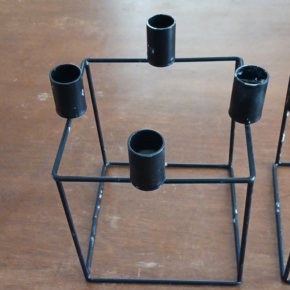 Modernist Y2K Cube Taper Candle Holder Halloween Decor